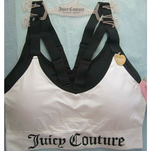 Juicy Couture Intimates 2Pack Seamless Bras Removable Pads Size S  Blk/ White - Picture 1 of 6